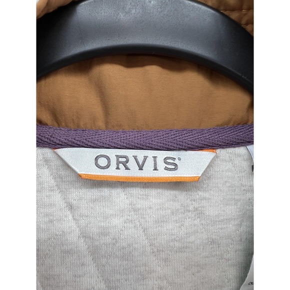 Orvis Outdoor Quilted Snap Sweatshirt Mens Large Oatmeal Pullover Mock Neck 2P8F - Picture 7 of 13